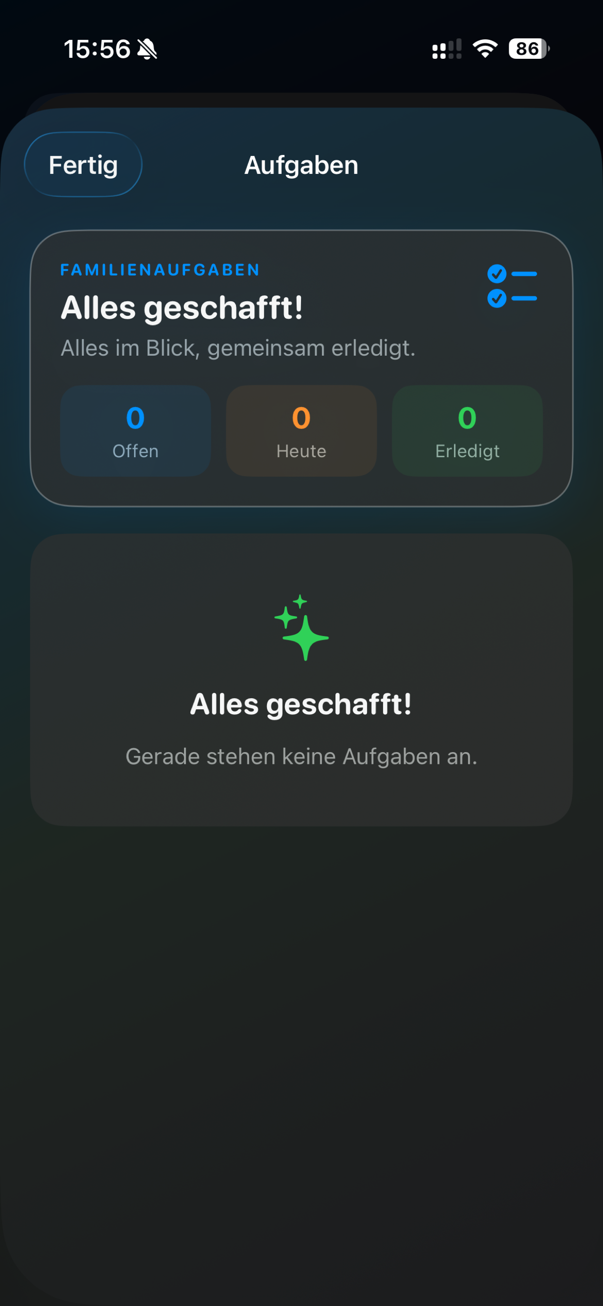 Aufgabenübersicht in der iPhone-App